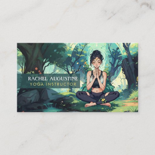 Yoga Fitness Meditation Instruktor für Naturwald Visitenkarte (Vorderseite)