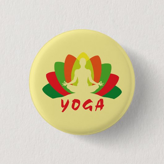 Yoga Flor de Loto Button (Vorderseite)