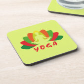 Yoga Flor de Loto Getränkeuntersetzer (Linke Seite)