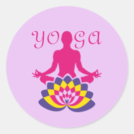 Yoga Flor de Loto Runder Aufkleber