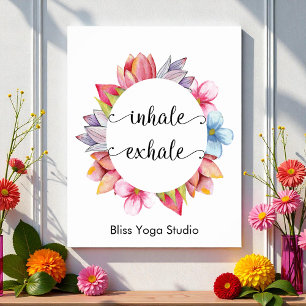 Yoga Floral Inhalieren Exhale Zitat Leinwanddruck