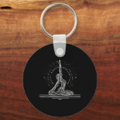 Yoga-Flow-Einzeiler-Kunst Schlüsselanhänger (Vorderseite)