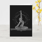 Yoga-Flow-Einzeiliger Kunst  Karte (Gelbe Blume)
