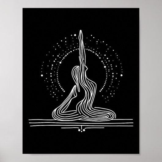Yoga-Flow-Einzeiliger Kunst  Poster (Vorne)