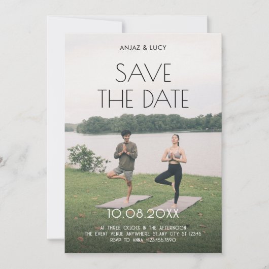 Yoga-Foto-Hochzeit Save The Date (Vorderseite)