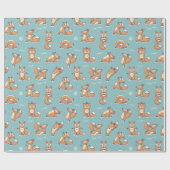 Yoga Foxes Geschenkpapier (Flach)