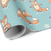 Yoga Foxes Geschenkpapier (Rolleneckpunkt)