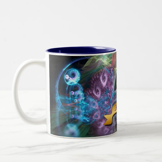 Yoga Fraktal Magic Spiritual Art Tasse (Links)