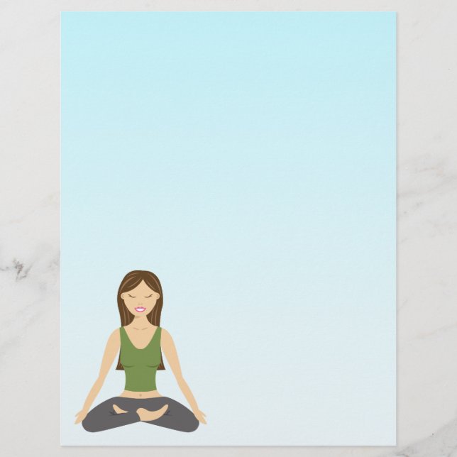 Yoga-Frau in der Pose Lotus (Vorderseite)