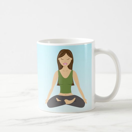 Yoga-Frau in der Pose Lotus Kaffeetasse (Rechts)