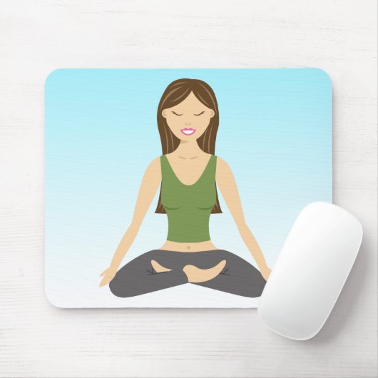 Yoga-Frau in der Pose Lotus Mousepad (Mit Mouse)