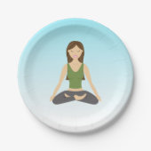 Yoga-Frau in Lotus-Pose Pappteller (Vorderseite)