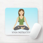 Yoga-Frau in Lotus-Pose und Yoga-Lehrertext Mousepad (Mit Mouse)