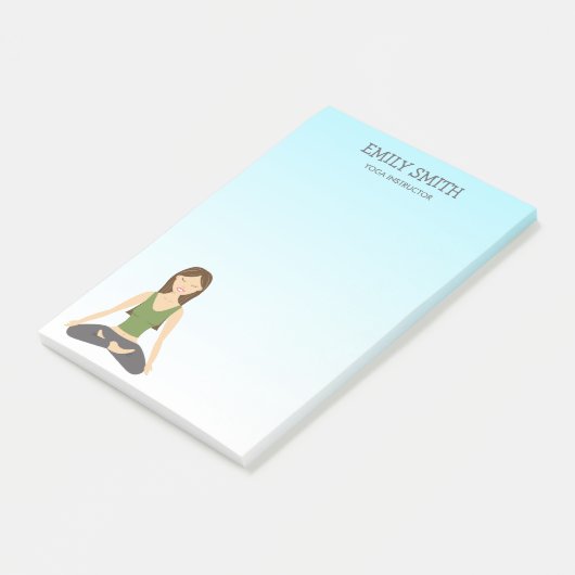 Yoga-Frau in Lotus Pose Yoga-Lehrerin Post-it Klebezettel (angewinkelt)