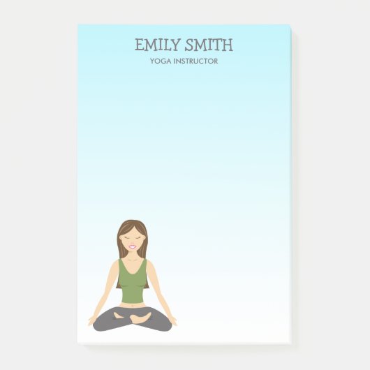Yoga-Frau in Lotus Pose Yoga-Lehrerin Post-it Klebezettel (Vorderseite)
