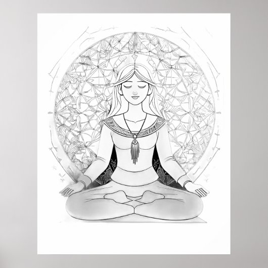 Yoga-Frau in Lotus-Position Poster (Vorne)