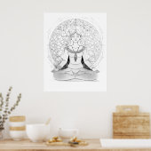 Yoga-Frau in Lotus-Position Poster (Küche)