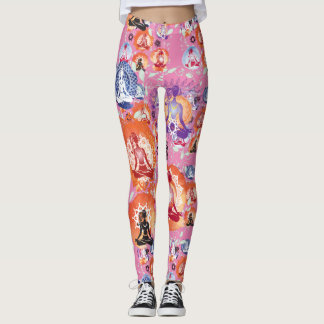 Yoga Frau in Medizin Pose Karma Pink Leggings