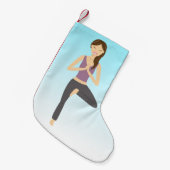 Yoga-Frau in Pose Kleiner Weihnachtsstrumpf (Vorderansicht (hängend))