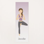 Yoga-Frau in Pose mit Individuelle Name Lilac Yogamatte (Vorderseite)
