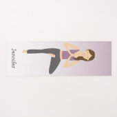 Yoga-Frau in Pose mit Individuelle Name Lilac Yogamatte (Vorderseite (Horizontal))