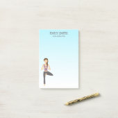 Yoga-Frau in Pose Tree Yoga-Lehrerin Post-it Klebezettel (Auf Schreibtisch)