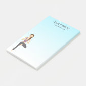 Yoga-Frau in Pose Tree Yoga-Lehrerin Post-it Klebezettel (angewinkelt)