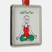 Yoga-Frau in sitzender Pose Weihnachten Ornament Aus Metall (Rechts)