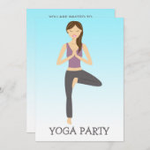 Yoga Frau in Tree Pose Yoga Party Einladung (Vorne/Hinten)