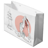 Yoga Frau individuelle Geschenktasche Große Geschenktüte (Vorderseite Schrägansicht)