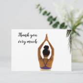 Yoga-Frau posiert Yoga Danke Karte (Stehend Vorderseite)