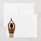 Yoga-Frau streckt ihre Arme aus Postkarte (Vorne/Hinten)