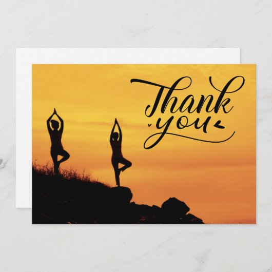 Yoga Frauen im Hintergrund Dankeskarte (Vorne/Hinten)