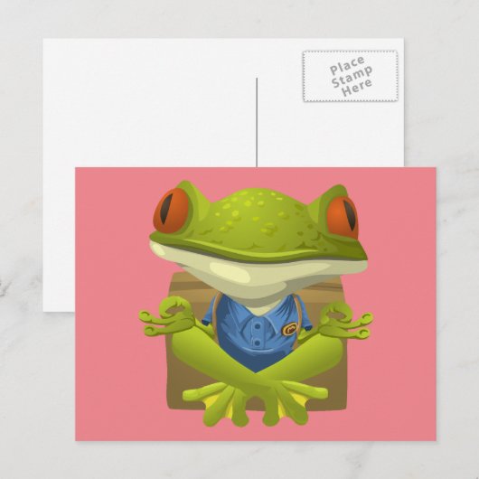 Yoga Frog Postkarte (Vorne/Hinten)