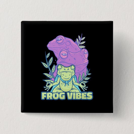 Yoga Frog Vibes Button (Vorderseite)