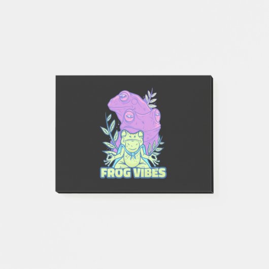 Yoga Frog Vibes Post-it Klebezettel (Vorderseite)