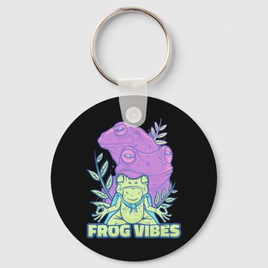 Yoga Frog Vibes Schlüsselanhänger (Vorderseite)