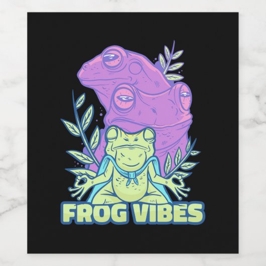 Yoga Frog Vibes Weinetikett (Einzelnes Label)