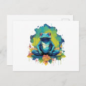 Yoga Frog Wasserfarbe Stil Postkarte (Vorne/Hinten)