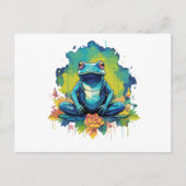 Yoga Frog Wasserfarbe Stil Postkarte (Vorderseite)