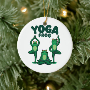 Yoga Frogs Keramik Ornament