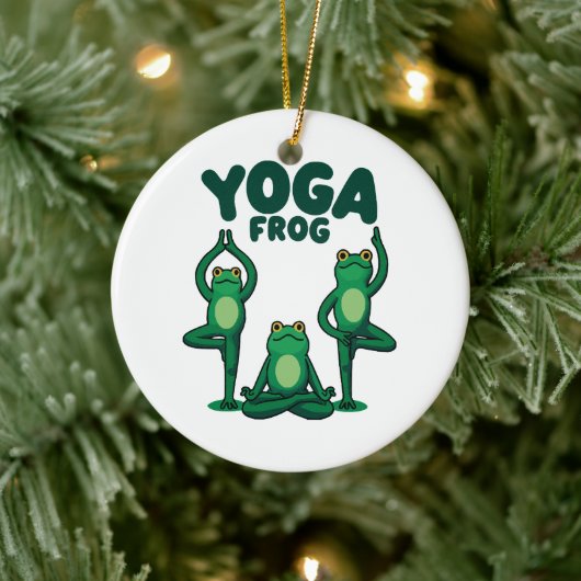 Yoga Frogs Keramik Ornament (Baum)
