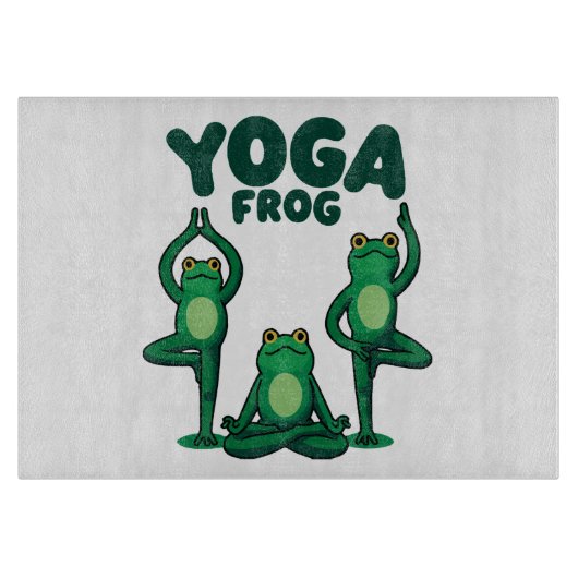 Yoga Frogs Schneidebrett (Vorderseite)