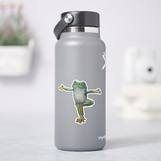 Yoga-Frosch Aufkleber (HydroFlask)