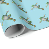 Yoga-Frosch Geschenkpapier (Rolleneckpunkt)