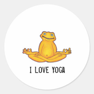 Yoga-Frosch - i-Liebe-Yoga, Aufkleber