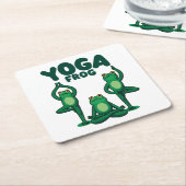 Yoga Frösche Rechteckiger Pappuntersetzer (angewinkelt)