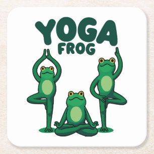 Yoga Frösche Rechteckiger Pappuntersetzer