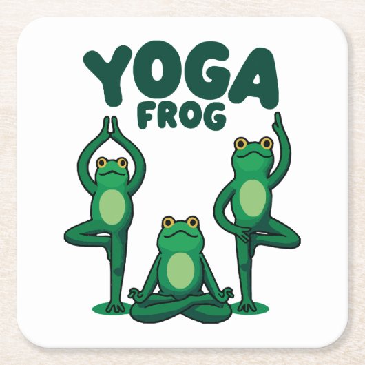 Yoga Frösche Rechteckiger Pappuntersetzer (Vorderseite)