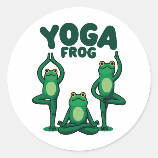 Yoga Frösche Runder Aufkleber (Vorderseite)